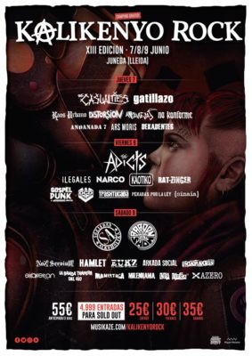 Cartel Completo del Kalikneyo Rock: Casualties, Gatillazo, Kaos Urbano, No Konforme, etc...