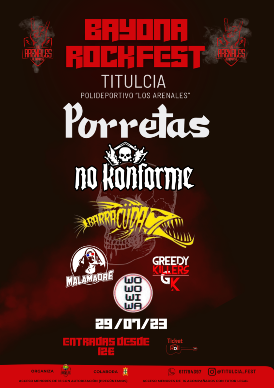 Cartel del Bayona Rockfest en Titulcia (Madrid)