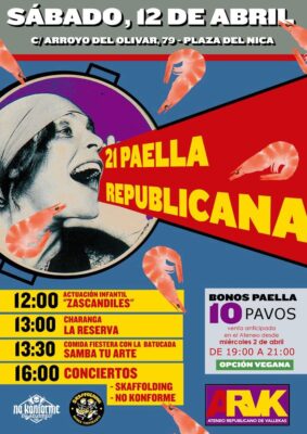 Cartel de la Paella Republicana del Ateneo Republicano de Vallekas